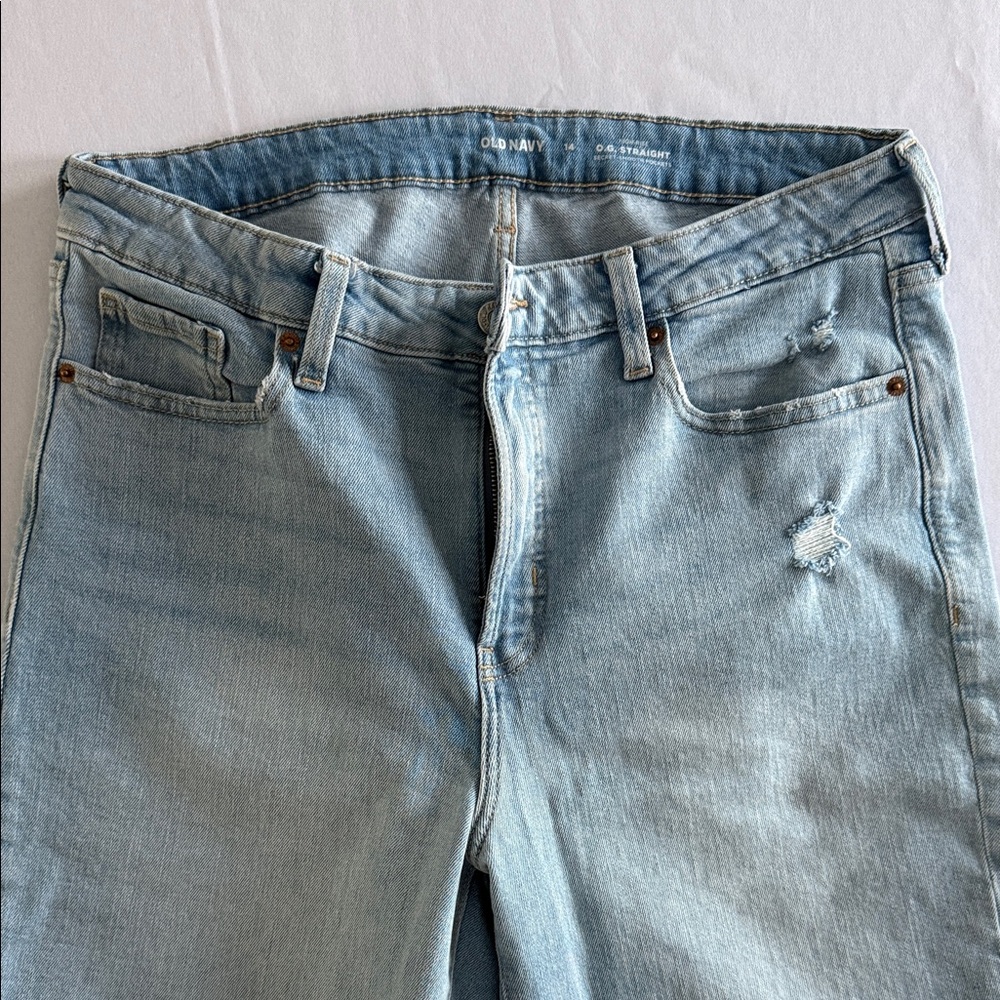Old Navy Women's Straight Leg Jeans in Light Blue